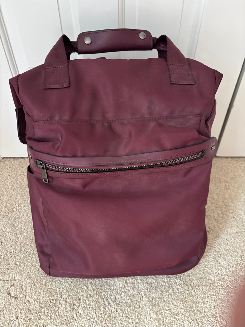 A New Day Brand Burgundy Nylon Backpack